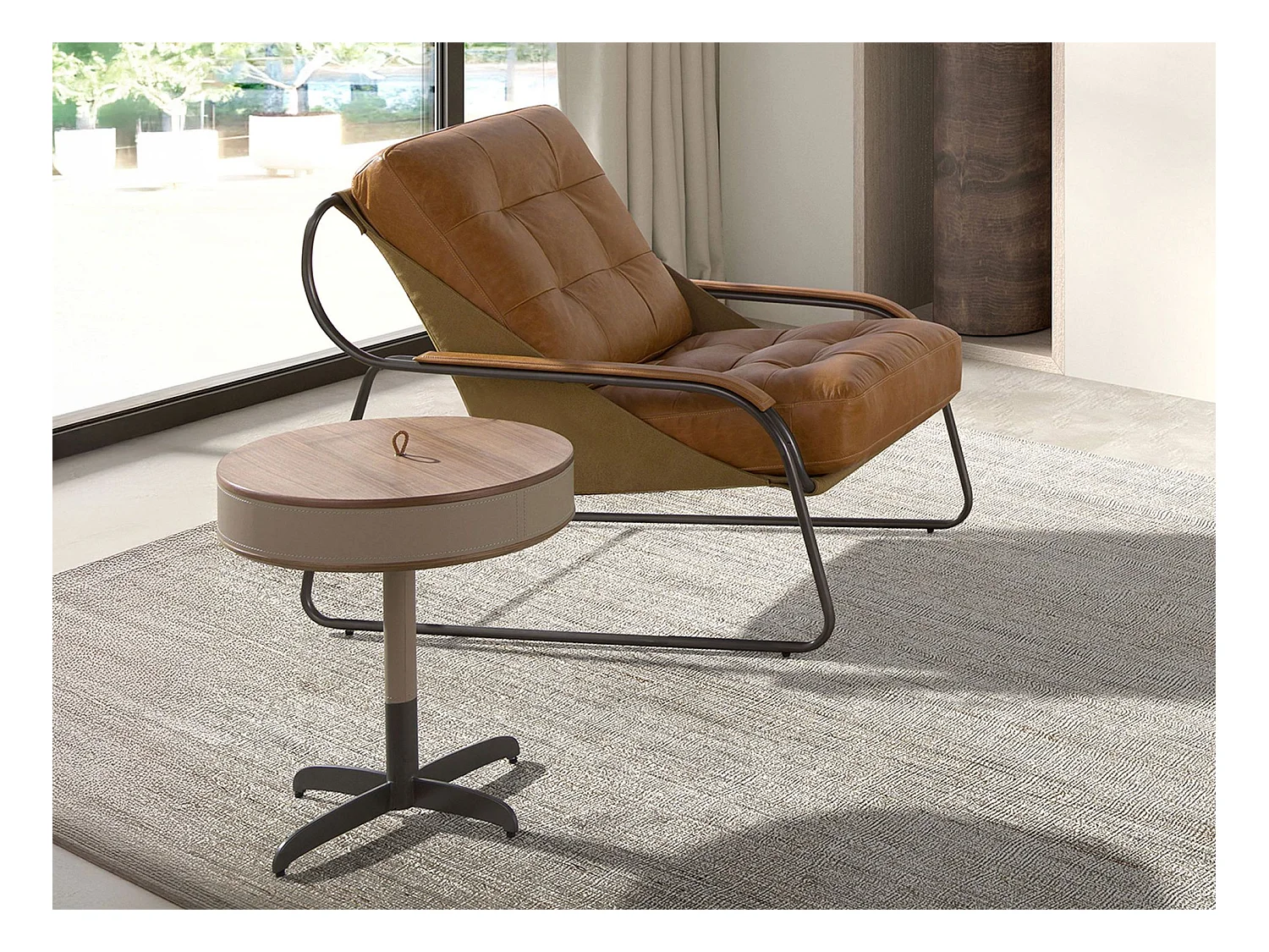 Brauner Ledersessel 5155 ANGEL CERDA