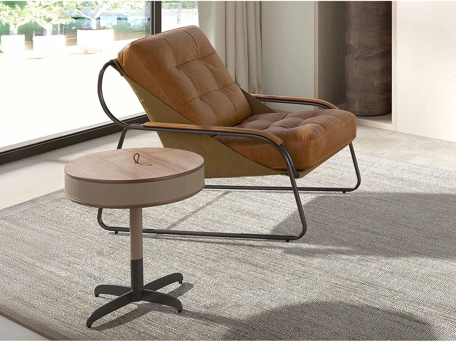 Fauteuil en cuir marron 5155 ANGEL CERDA