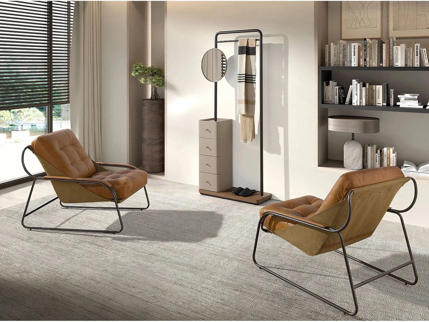 Fauteuil en cuir marron 5155 ANGEL CERDA