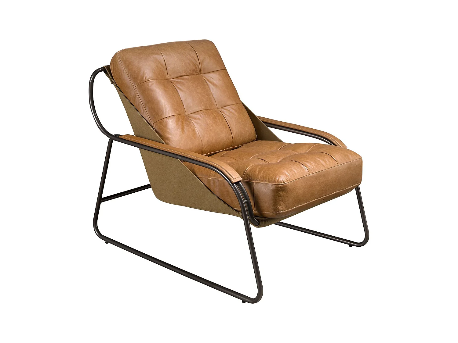 Fauteuil en cuir marron