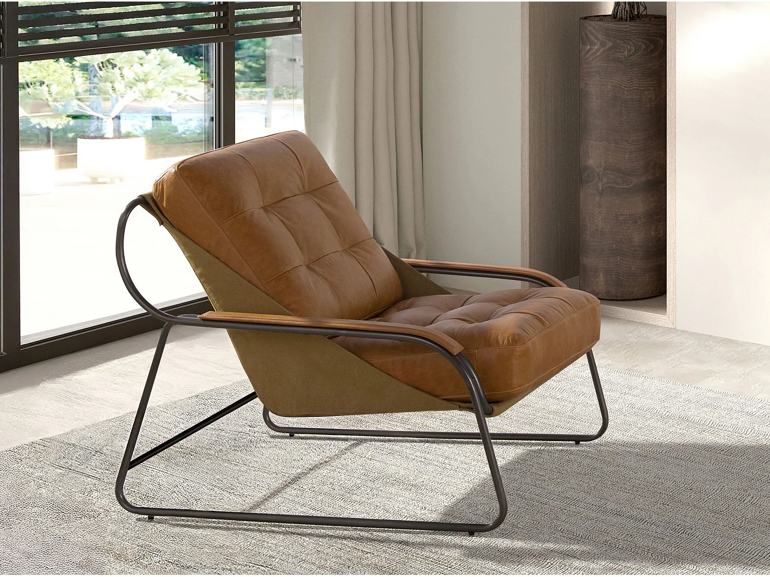 Bruine leren fauteuil 5155 ANGEL CERDA