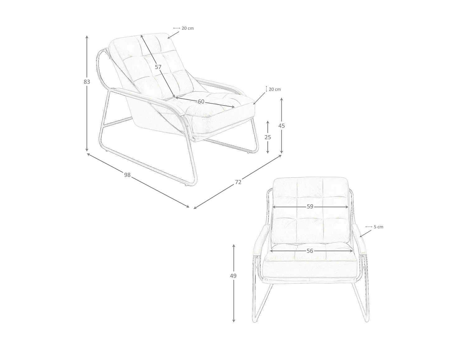 Bruine leren fauteuil 5155 ANGEL CERDA