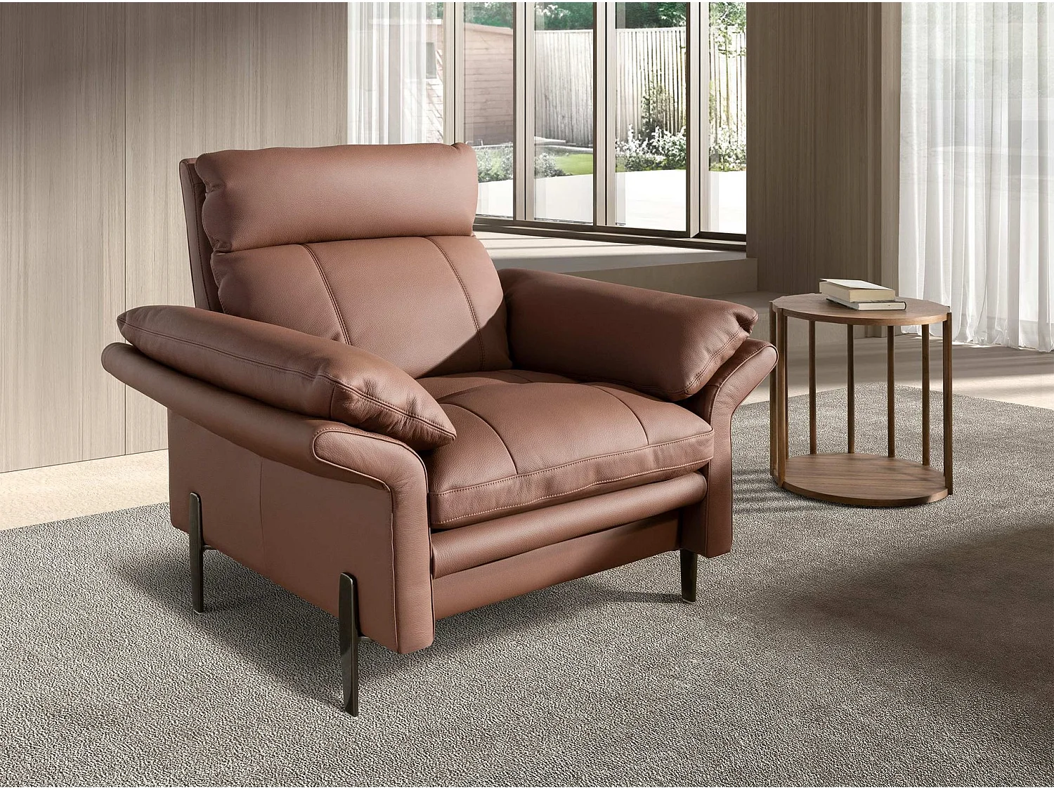 Fauteuil en cuir marron 5173 ANGEL CERDA