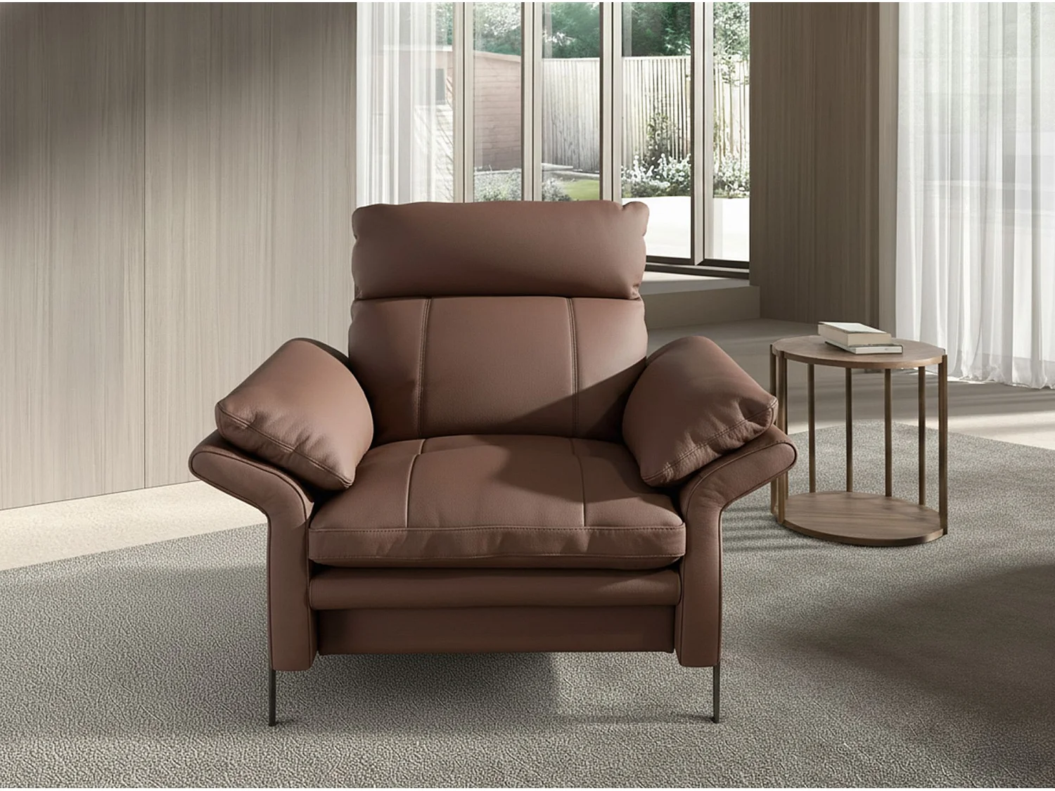 Fauteuil en cuir marron 5173 ANGEL CERDA