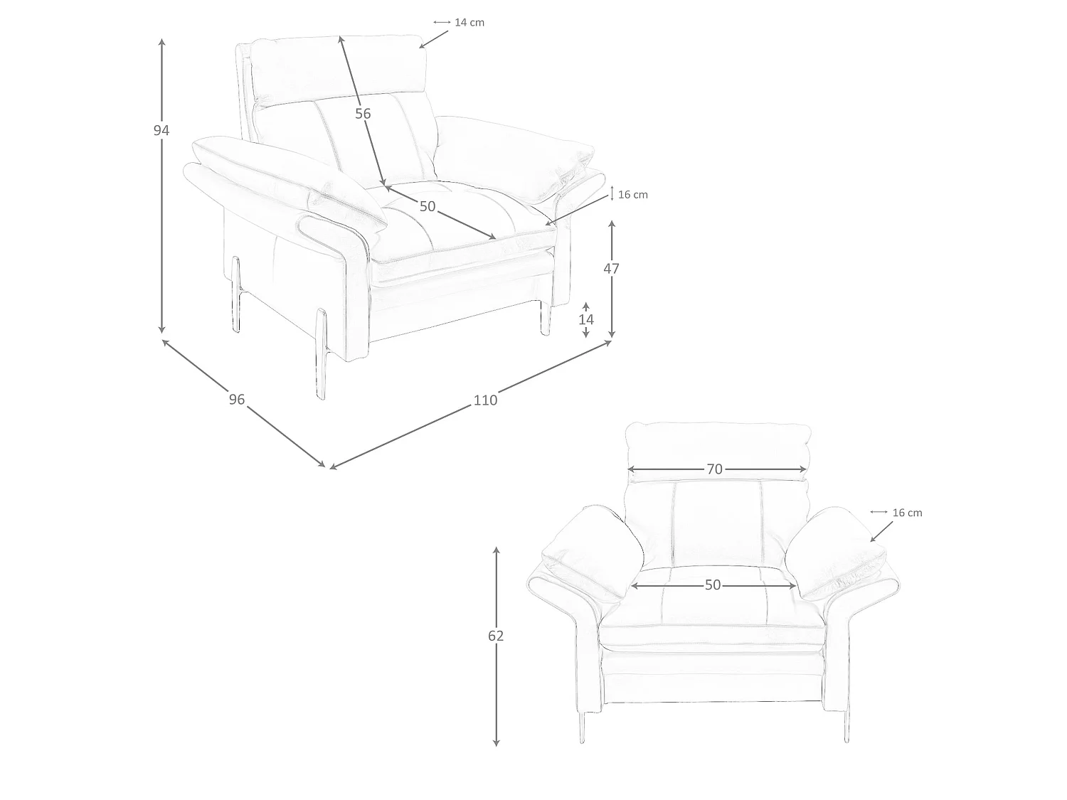 Fauteuil en cuir marron 5173 ANGEL CERDA