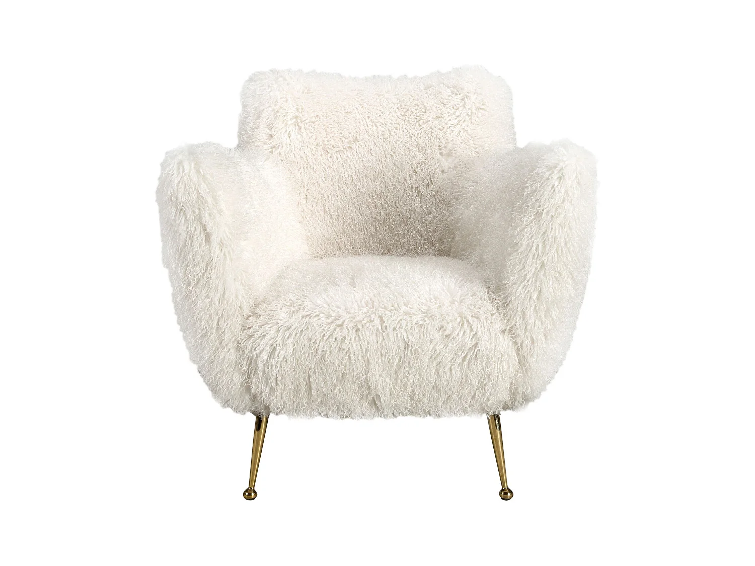Fauteuil en tissu blanc à poils longs 5191 ANGEL CERDA