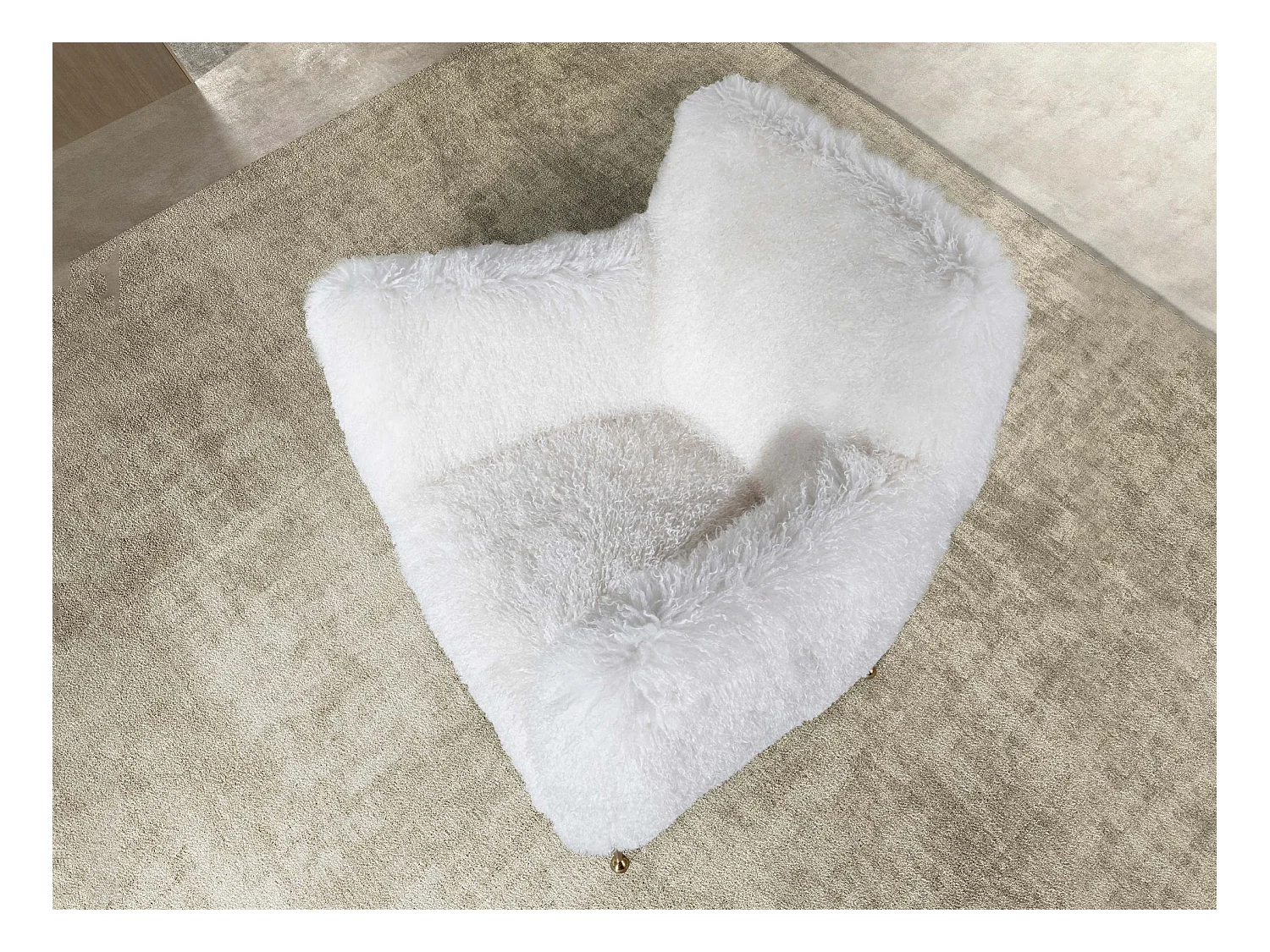 Fauteuil en tissu blanc à poils longs 5191 ANGEL CERDA