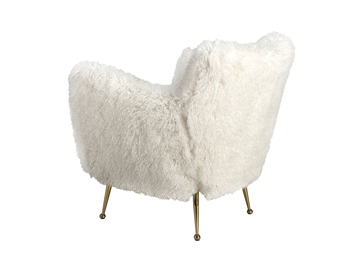 Fauteuil en tissu blanc à poils longs 5191 ANGEL CERDA