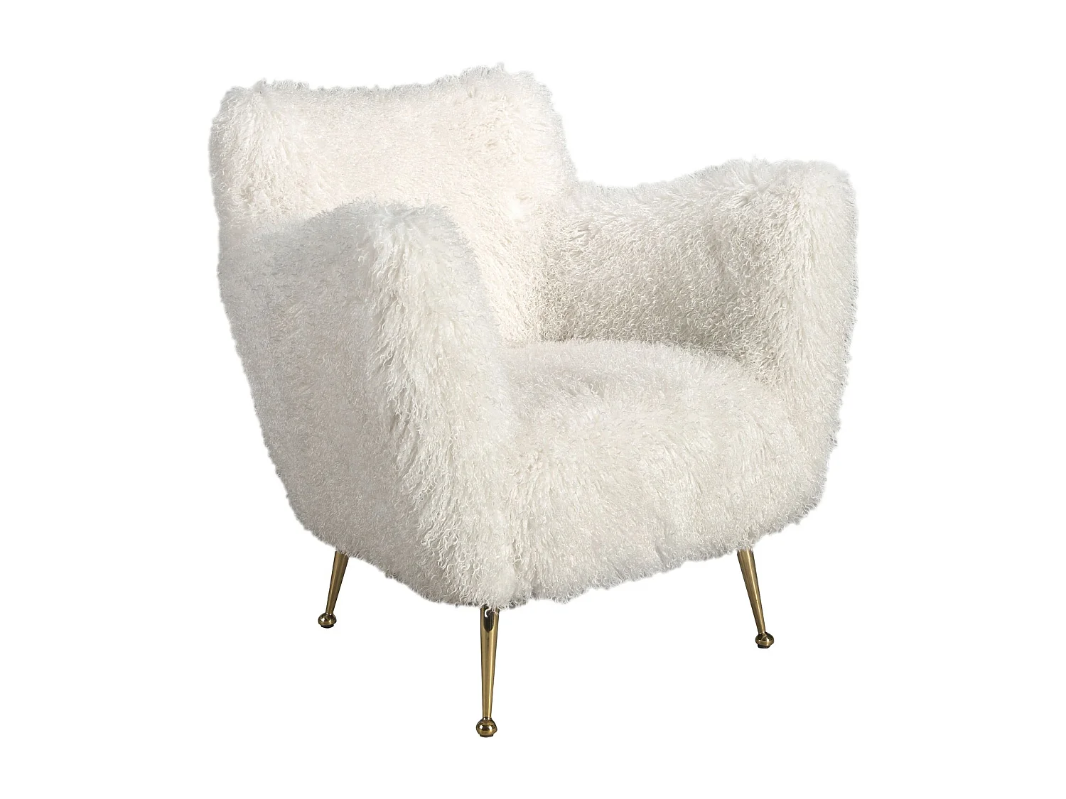 Fauteuil en tissu blanc à poils longs 5191 ANGEL CERDA