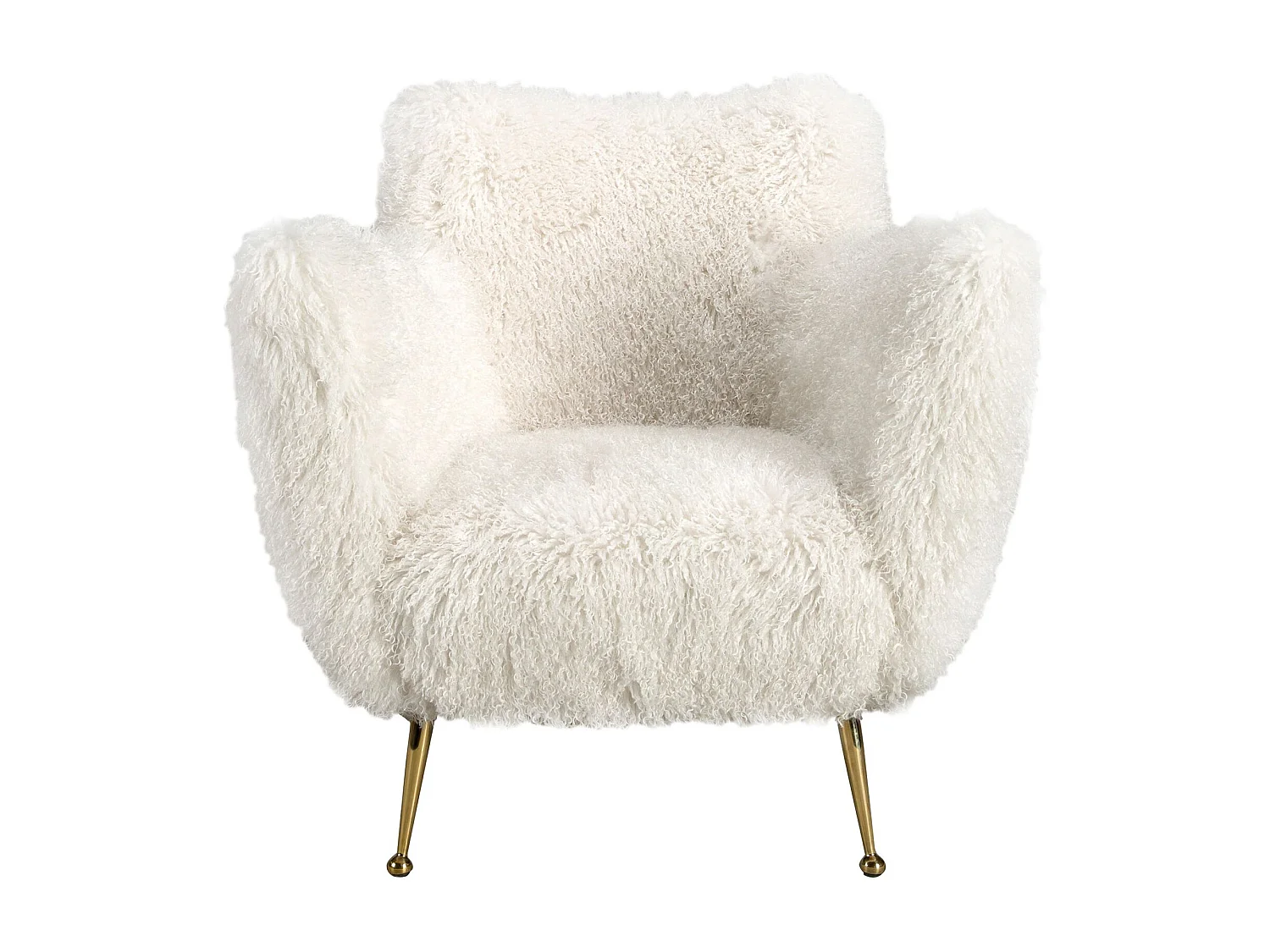 Fauteuil en tissu blanc à poils longs 5191 ANGEL CERDA