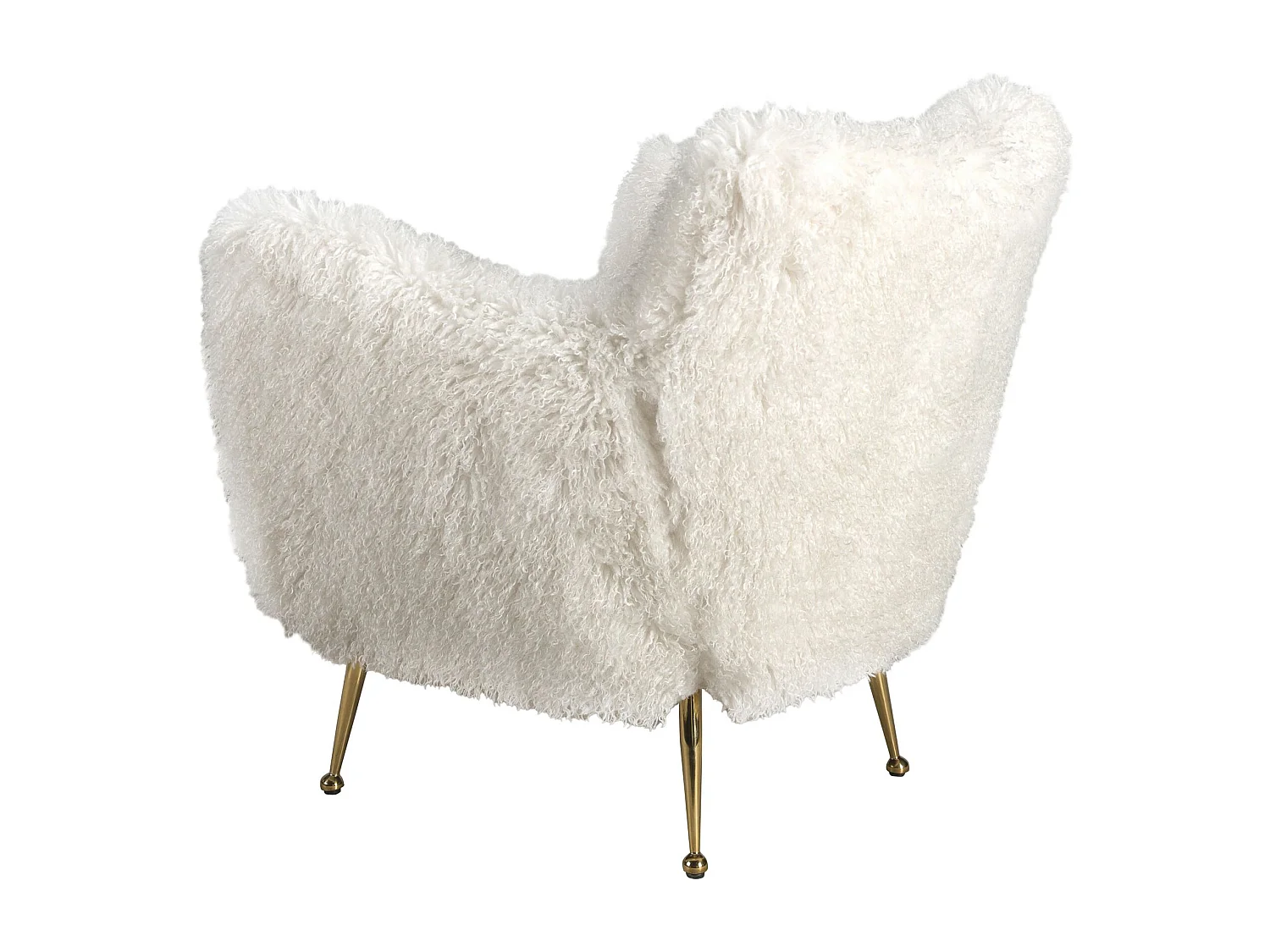 Fauteuil en tissu blanc à poils longs 5191 ANGEL CERDA