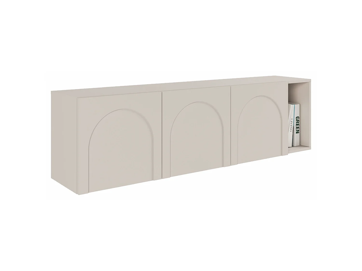 TV-Lowboard 3-türig - mit gefrästen Fronten - Kaschmirgrau - 175 cm - ARKADIA