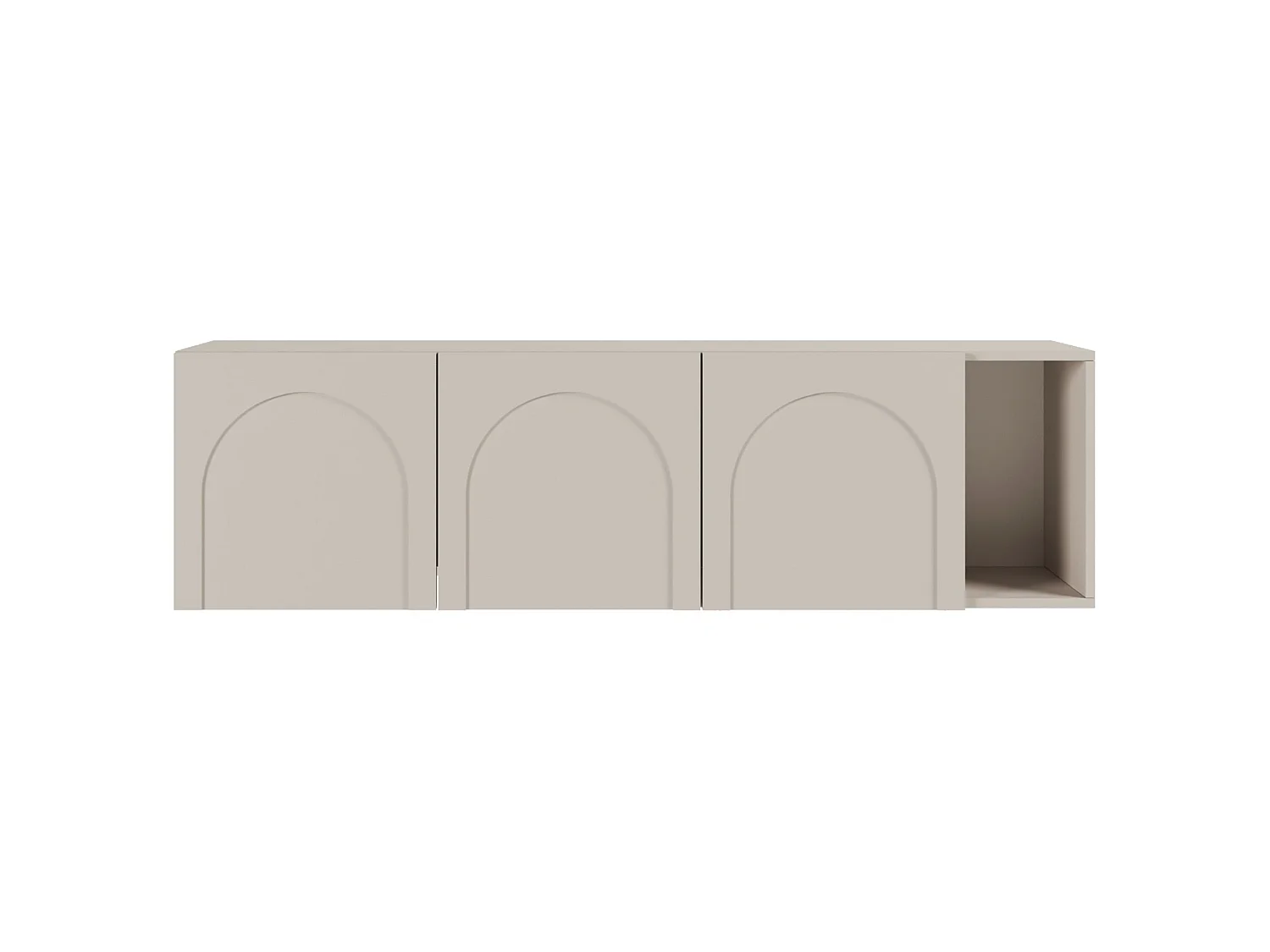 TV-Lowboard 3-türig - mit gefrästen Fronten - Kaschmirgrau - 175 cm - ARKADIA