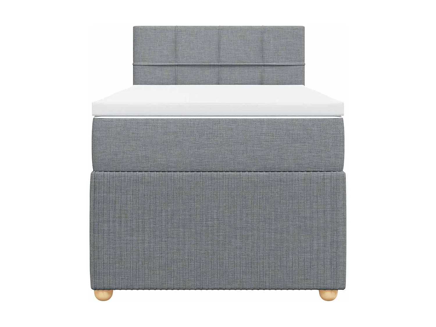 Einzelbett | Bettgestell | Boxspringbett mit Matratze Hellgrau 90x190 cm Stoff SHL322894