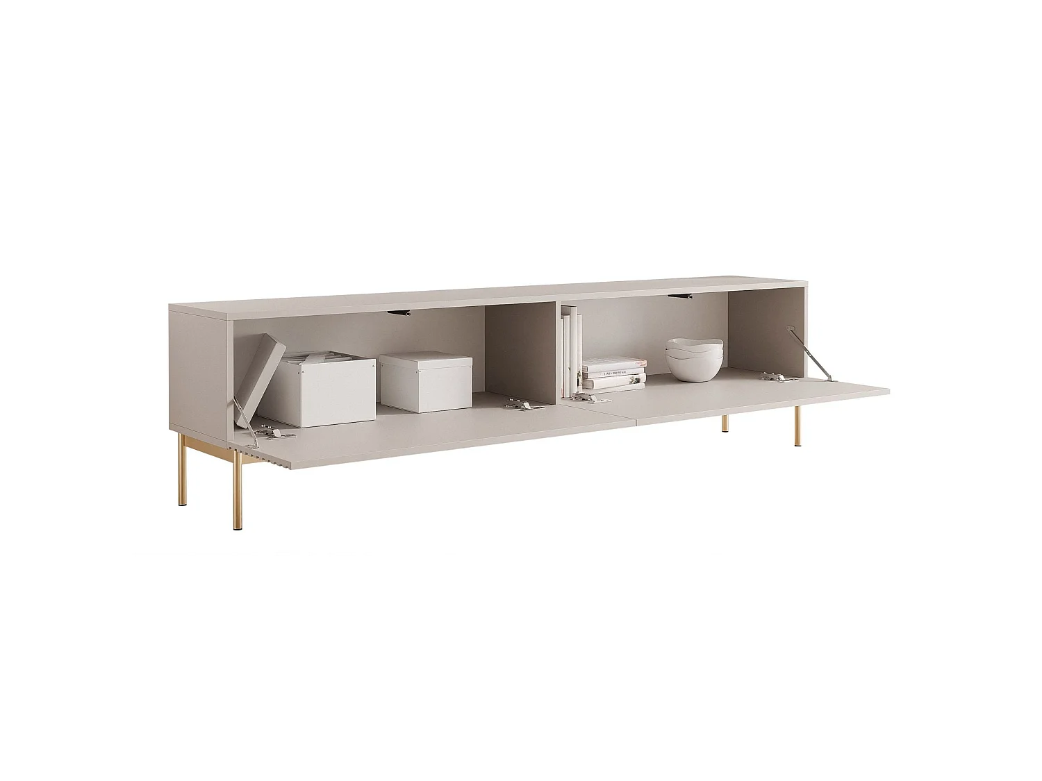 Mobile TV – 2 ante con LED – grigio cashmere – 175 cm – LINEARIS