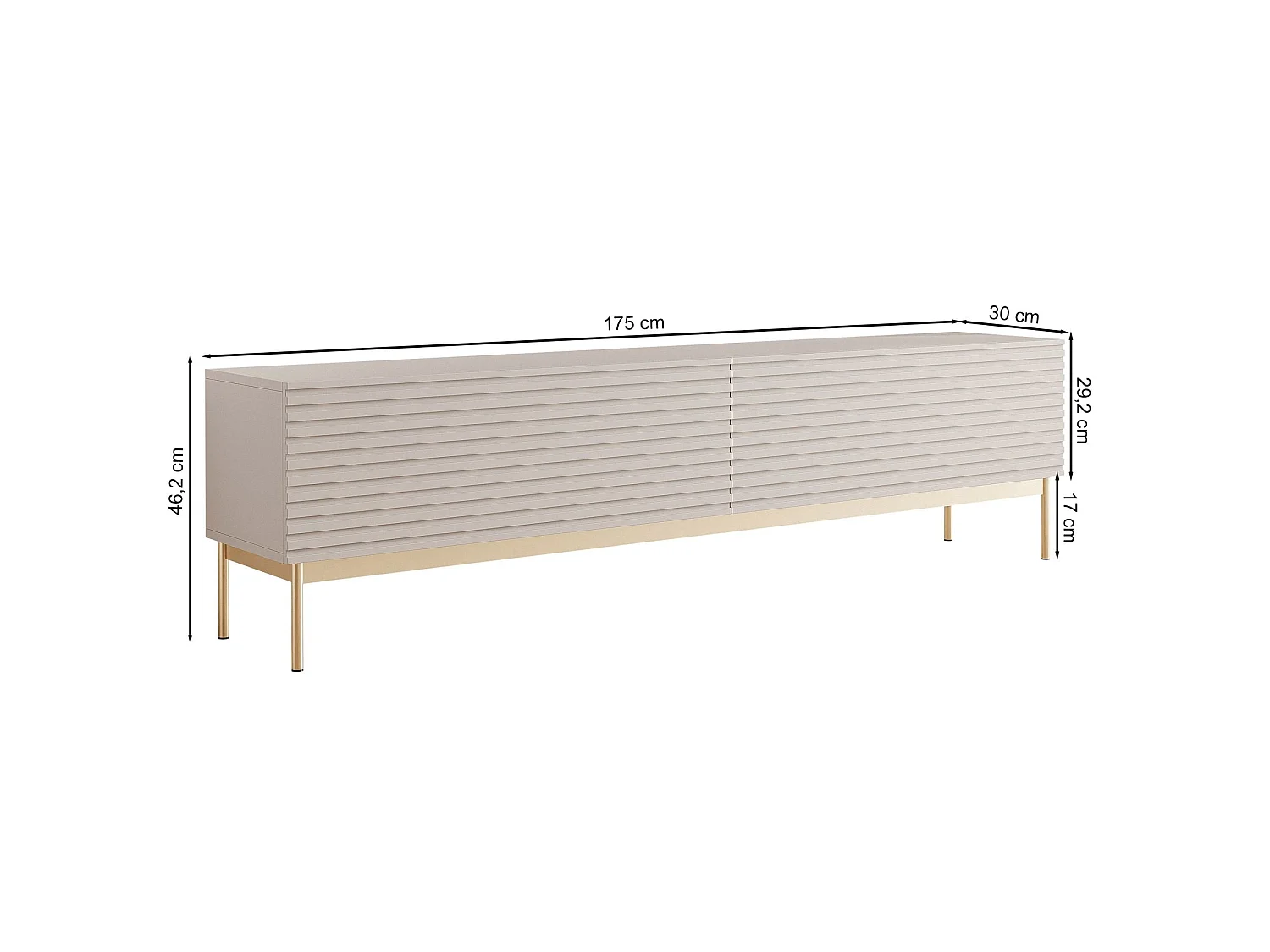 Mobile TV – 2 ante con LED – grigio cashmere – 175 cm – LINEARIS