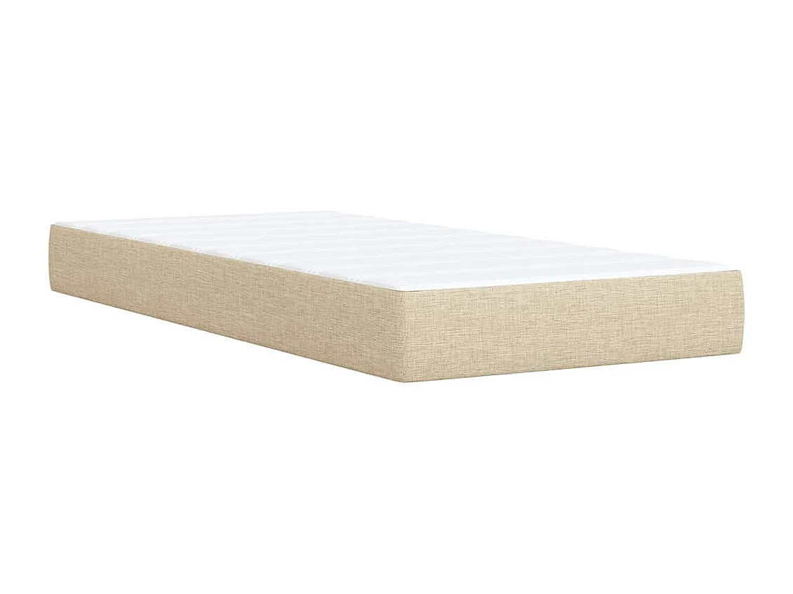 Einzelbett | Bettgestell | Boxspringbett mit Matratze Creme 100x200 cm Stoff SHL521056