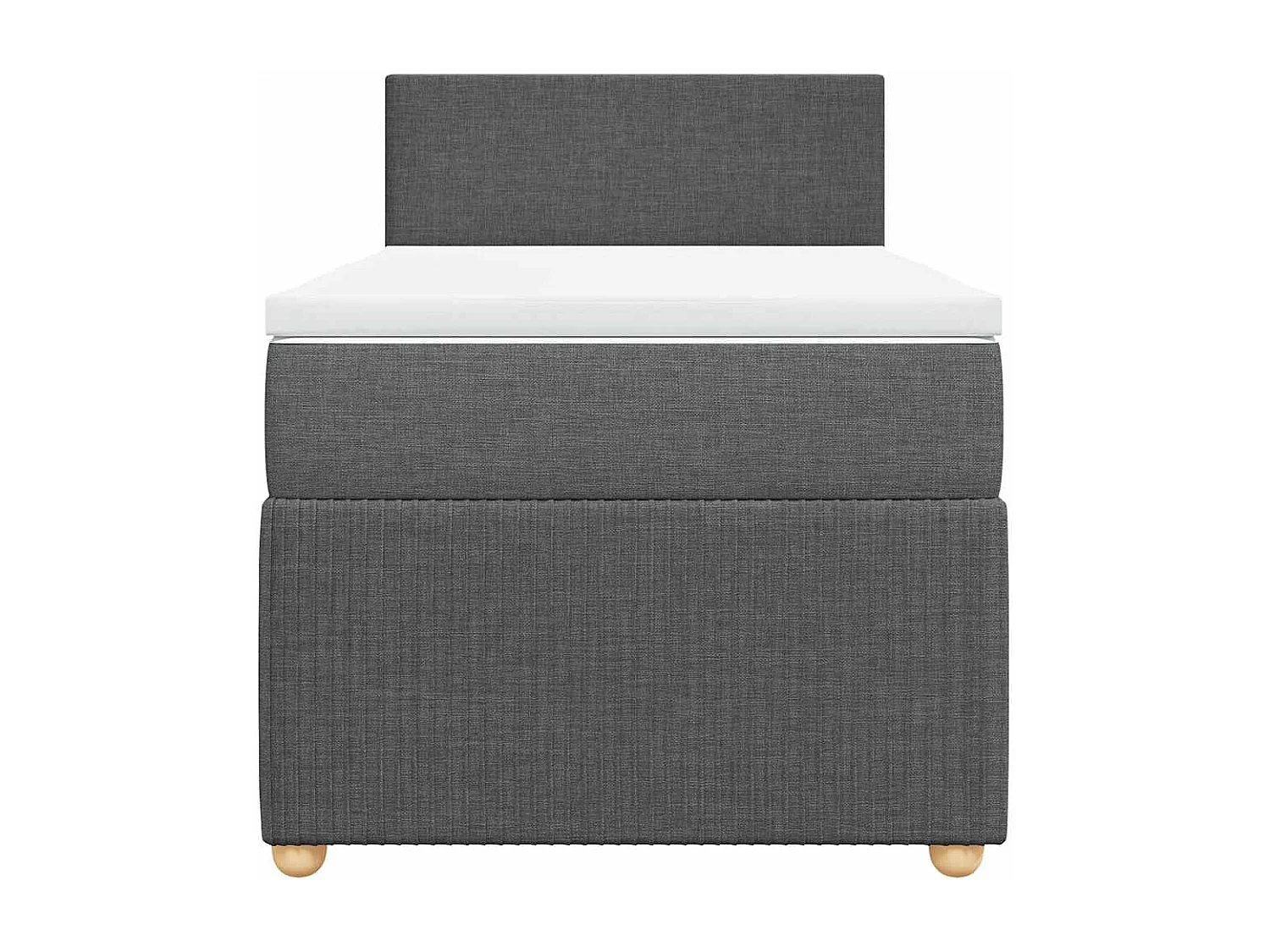 Einzelbett | Bettgestell | Boxspringbett mit Matratze Dunkelgrau 90x200 cm Stoff SHL490100