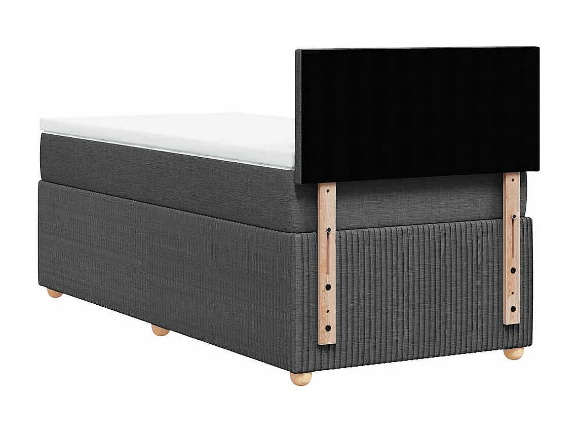 Einzelbett | Bettgestell | Boxspringbett mit Matratze Dunkelgrau 90x200 cm Stoff SHL490100