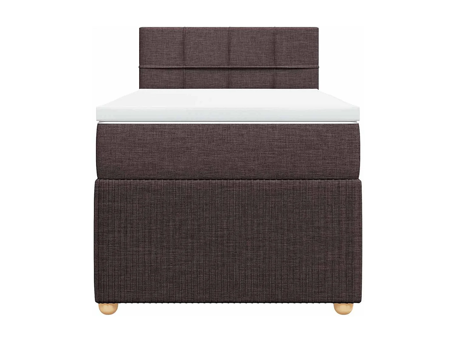 Einzelbett | Bettgestell | Boxspringbett mit Matratze Dunkelbraun 90x200 cm Stoff SHL280326