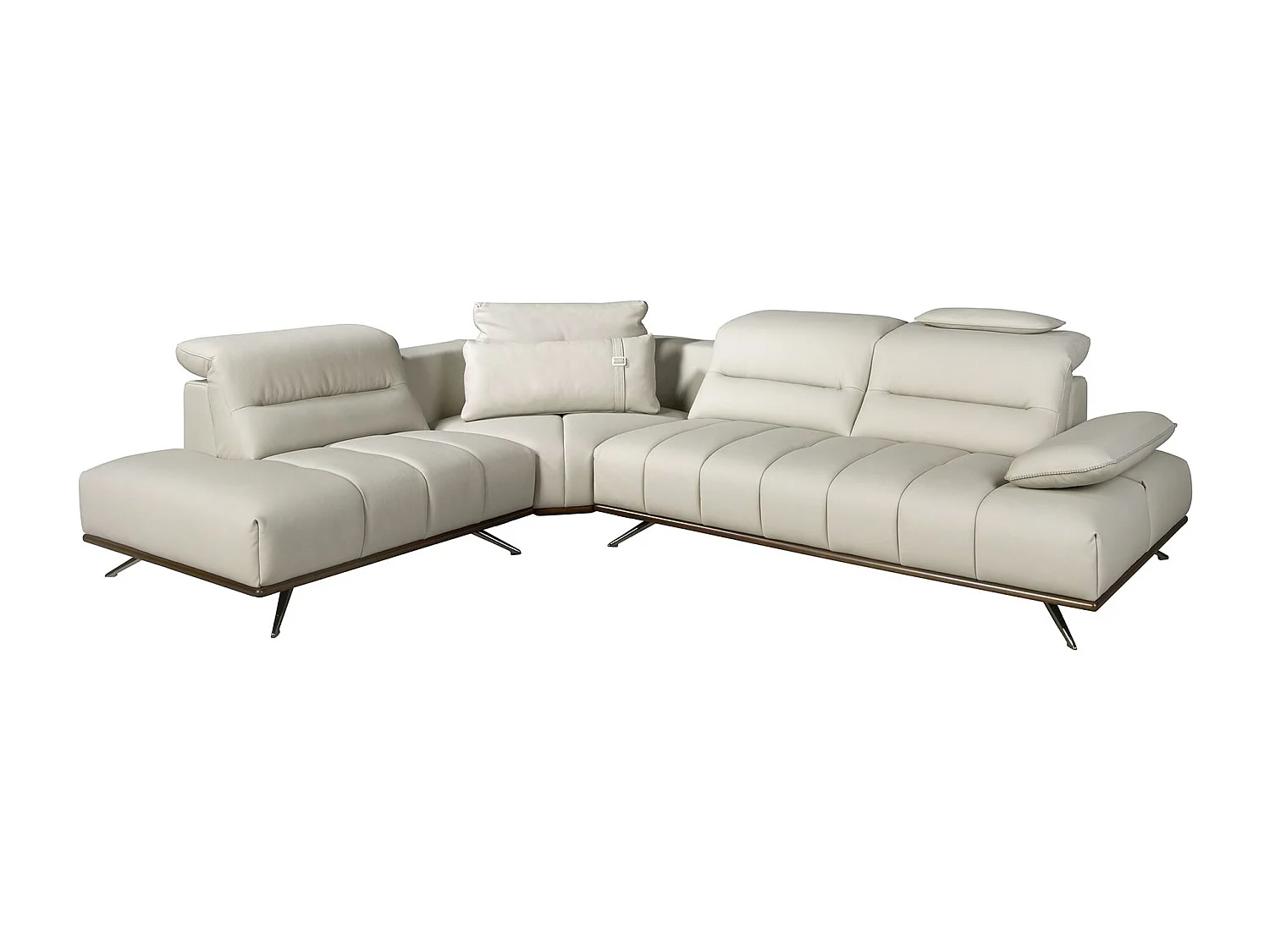 Linker chaise longue bank in lichtgrijs leer 6243 ANGEL CERDA