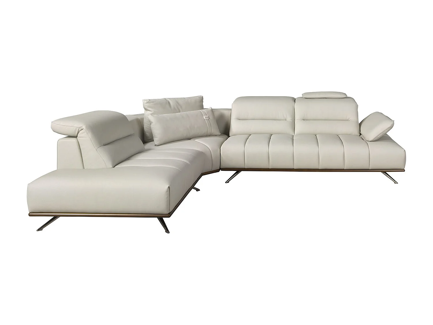 Linker chaise longue bank in lichtgrijs leer 6243 ANGEL CERDA