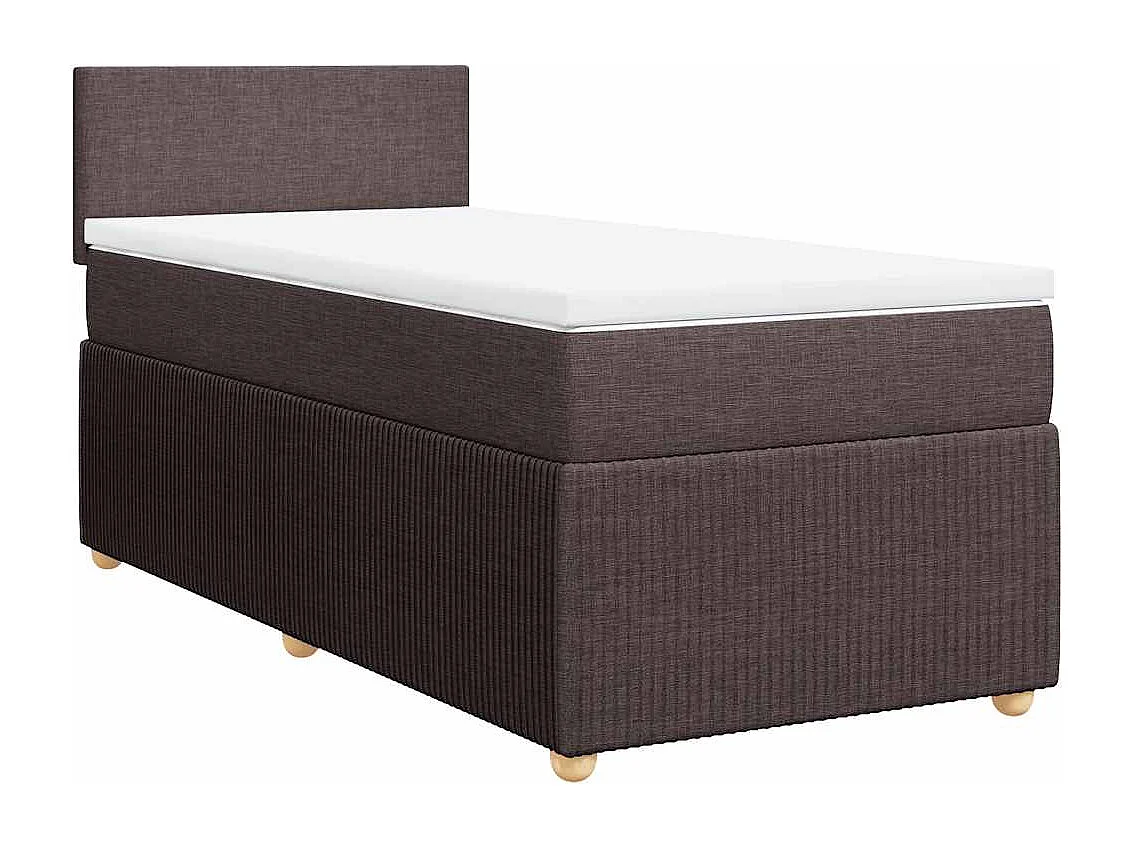 Einzelbett | Bettgestell | Boxspringbett mit Matratze Dunkelbraun 90x190 cm Stoff SHL240822