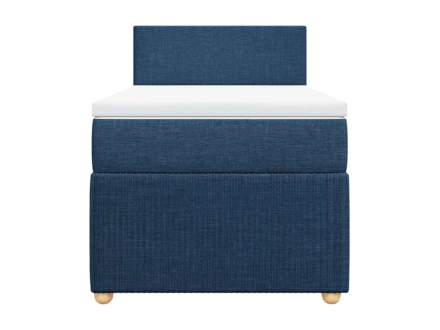 Lit simple-Sommier à lattes de lit avec matelas Bleu 90x190 cm Tissu