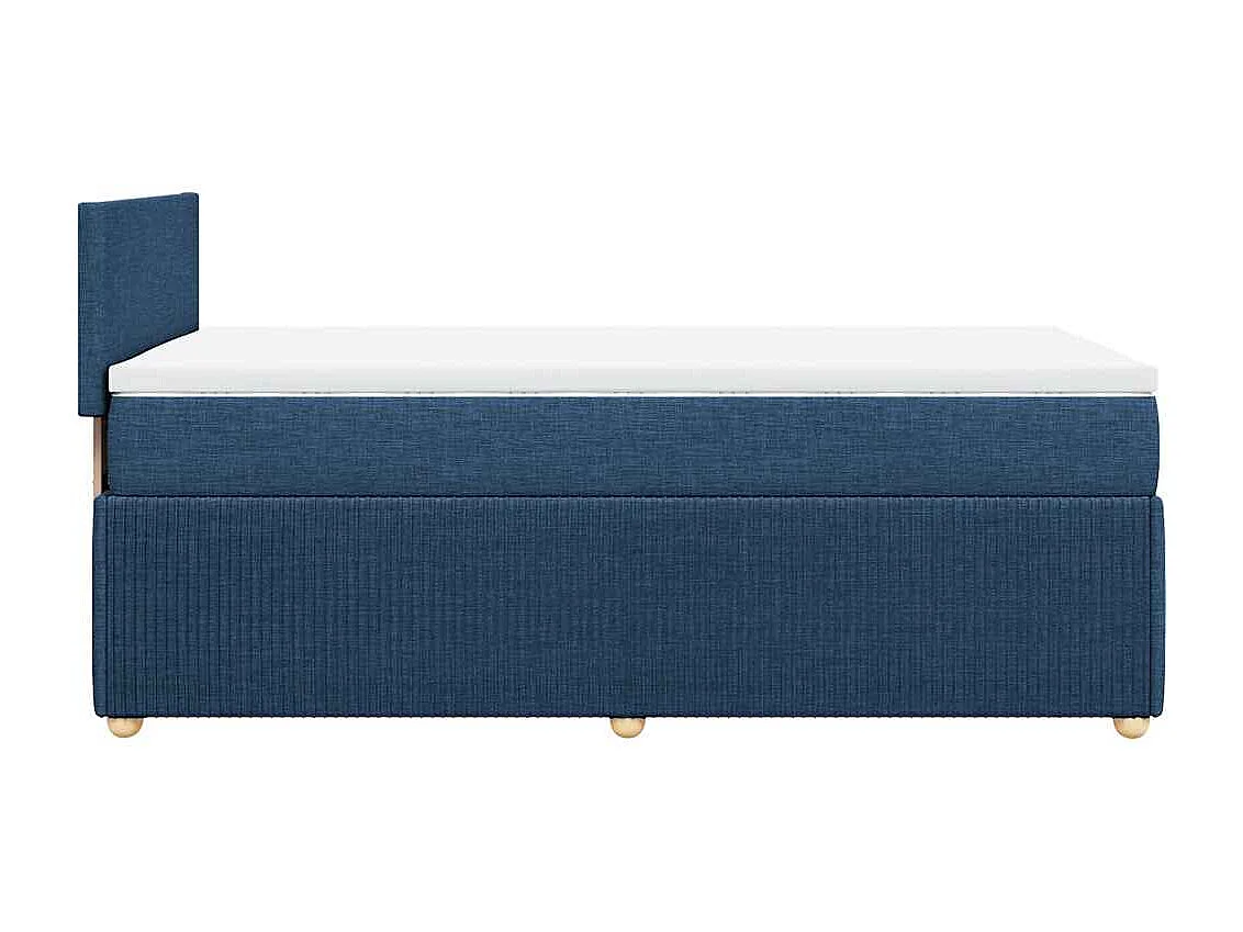 Lit simple-Sommier à lattes de lit avec matelas Bleu 90x190 cm Tissu