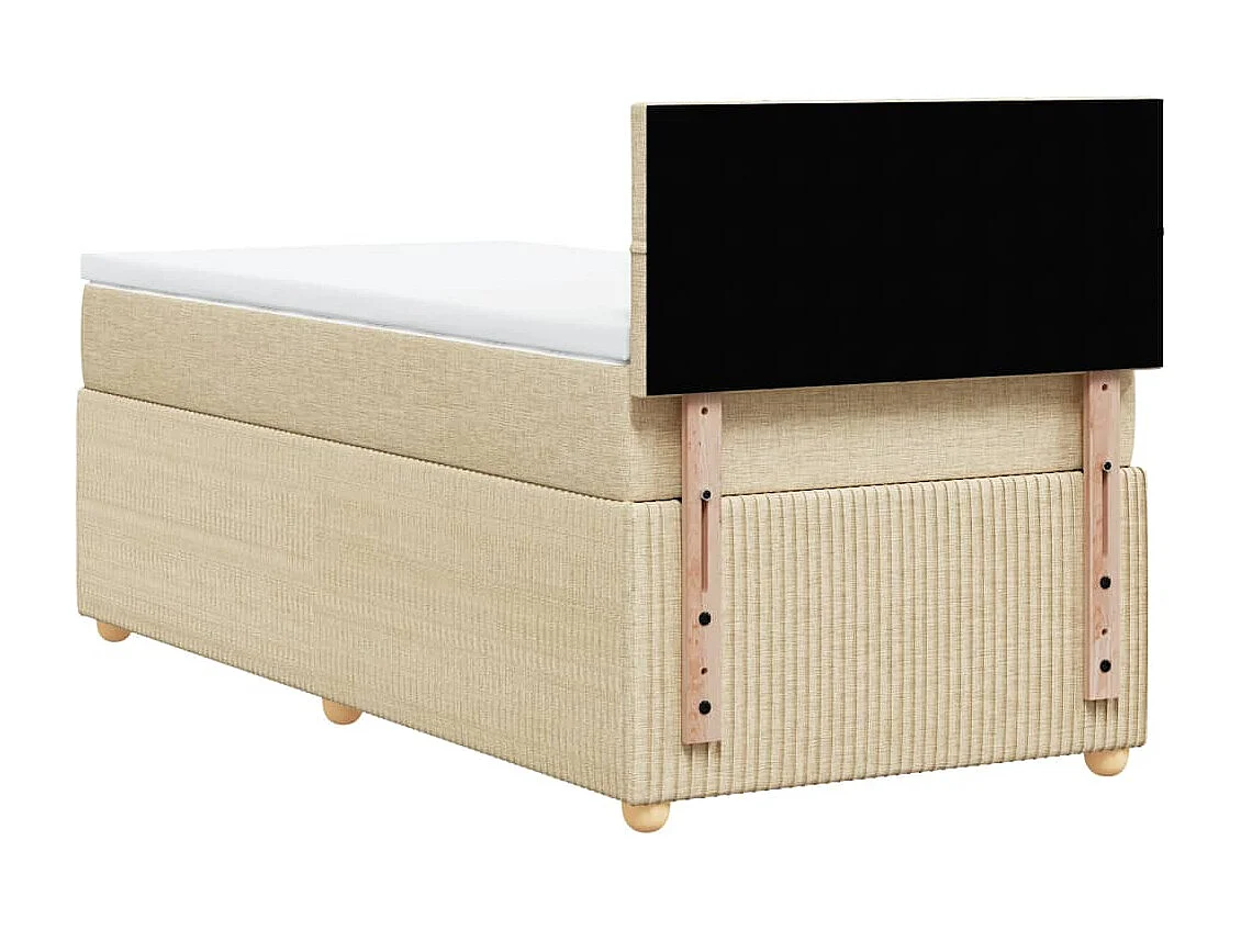 Einzelbett | Bettgestell | Boxspringbett mit Matratze Creme 80x200 cm Stoff SHL338872