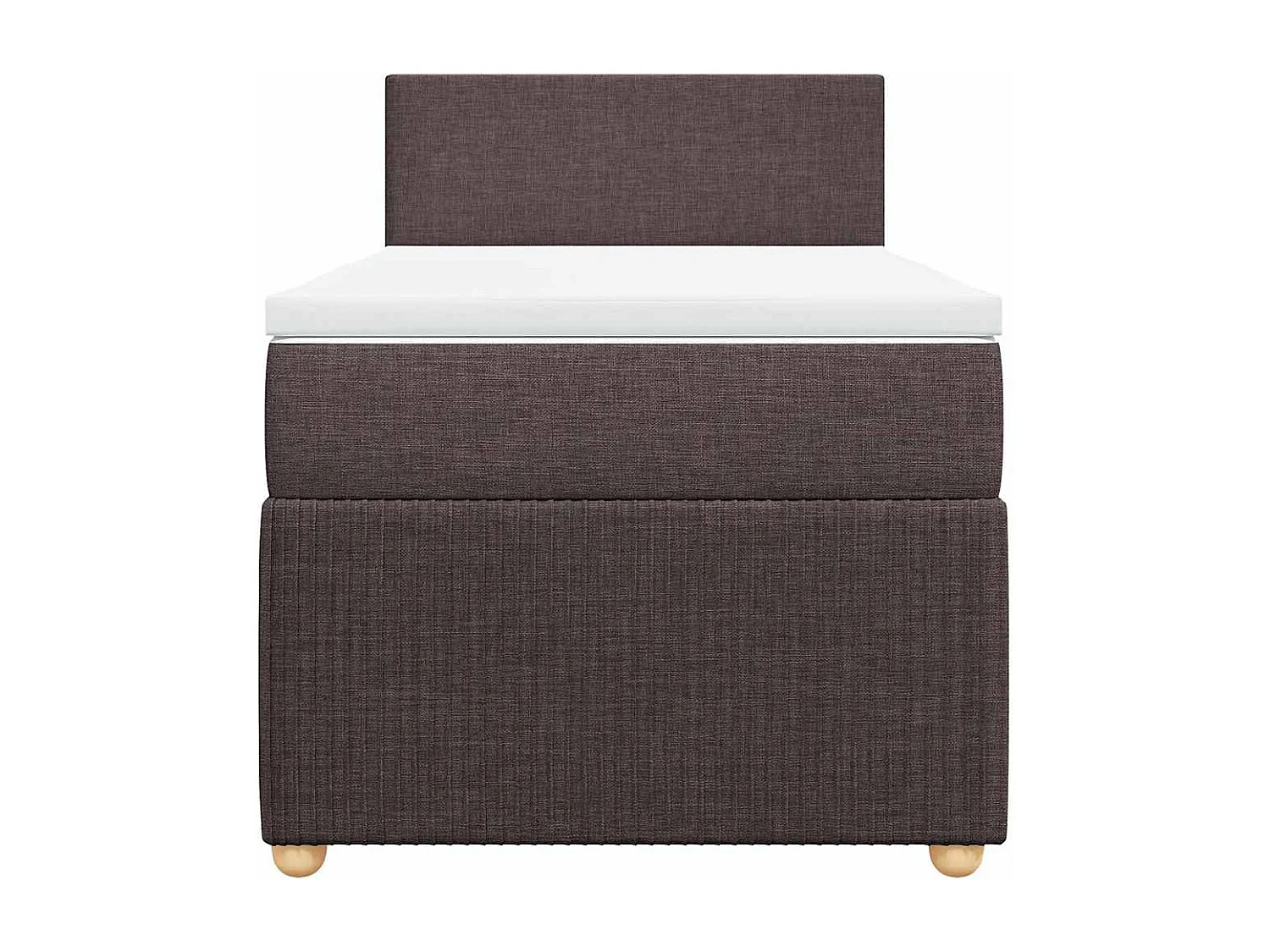 Einzelbett | Bettgestell | Boxspringbett mit Matratze Dunkelbraun 90x200 cm Stoff SHL696449