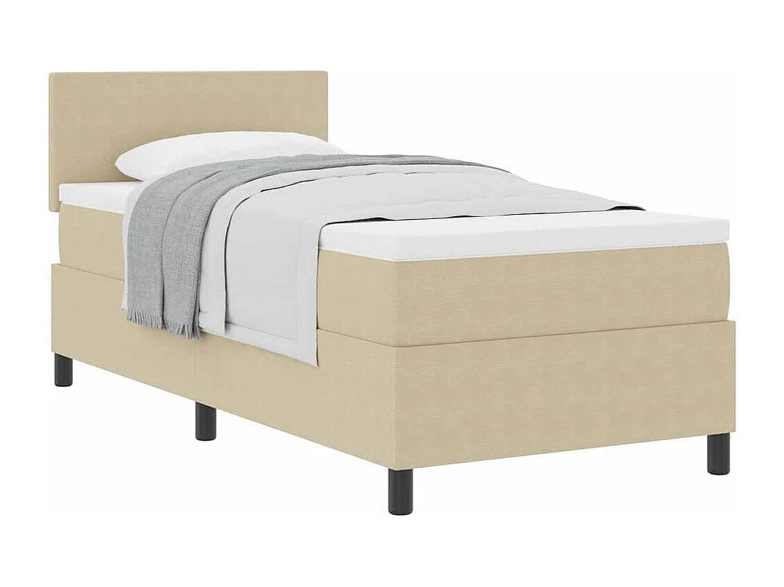 Cama de solteiro | Cama de adulto | Cama Box Manual Cinza Claro e Branco 203 x 80 x 88cm SHL502672