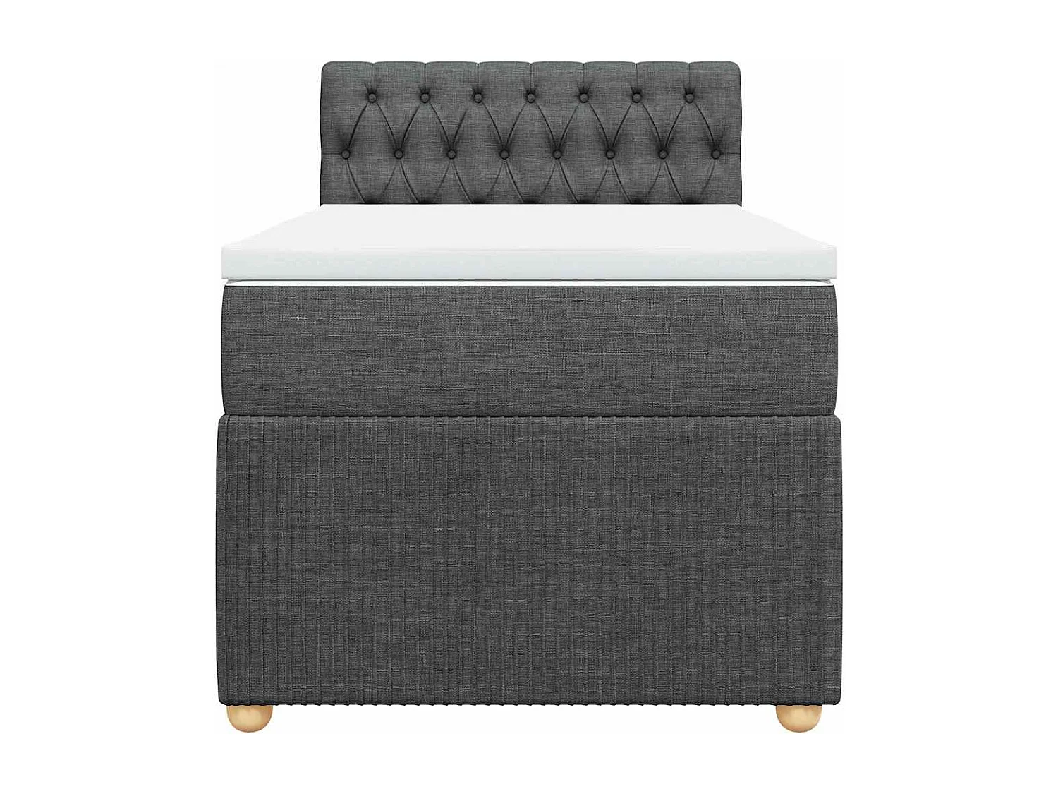 Einzelbett | Bettgestell | Boxspringbett mit Matratze Dunkelgrau 90x200 cm Stoff SHL232293