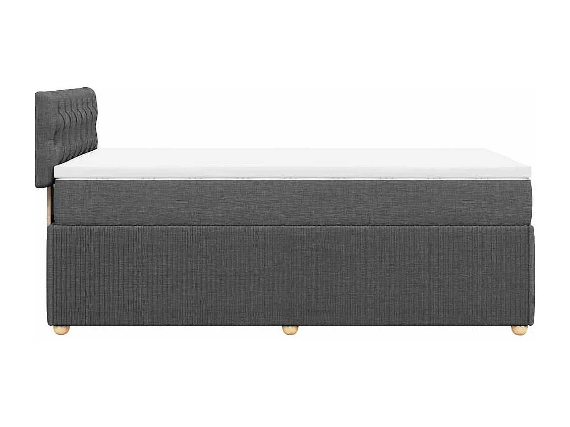 Einzelbett | Bettgestell | Boxspringbett mit Matratze Dunkelgrau 90x200 cm Stoff SHL232293