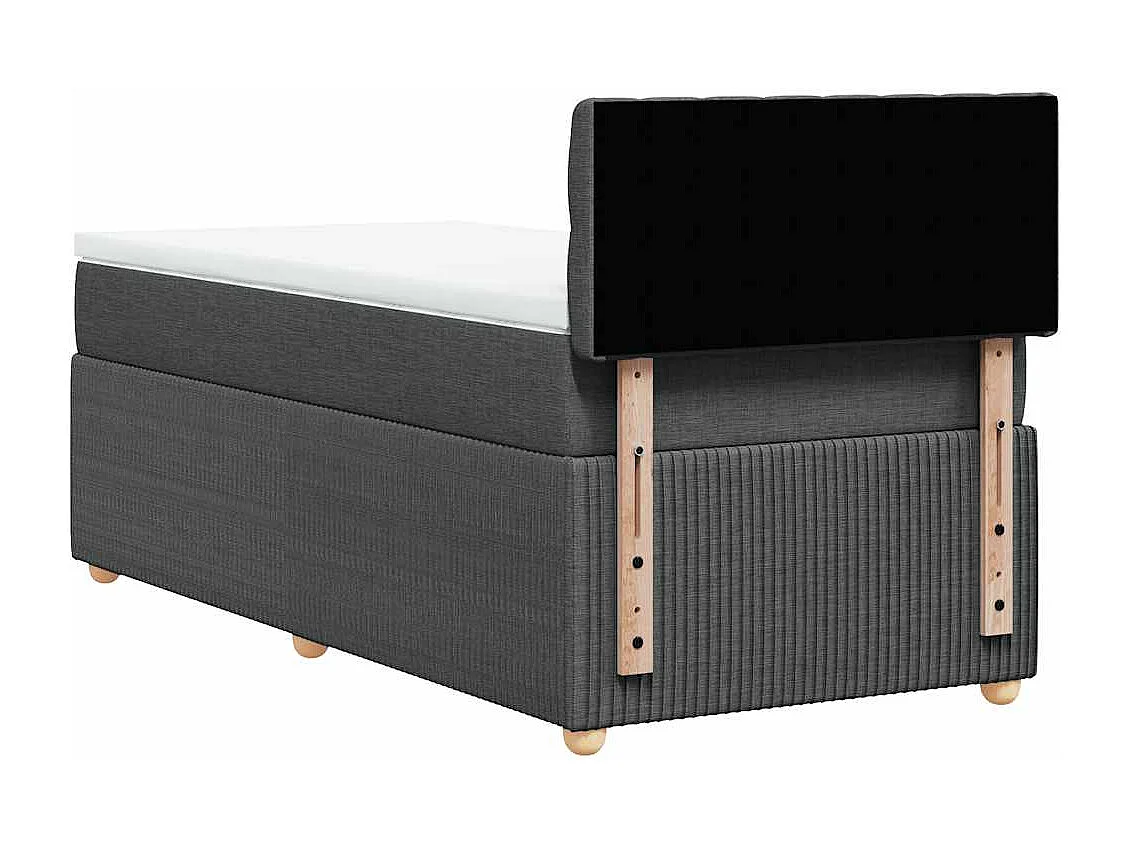 Einzelbett | Bettgestell | Boxspringbett mit Matratze Dunkelgrau 90x200 cm Stoff SHL232293