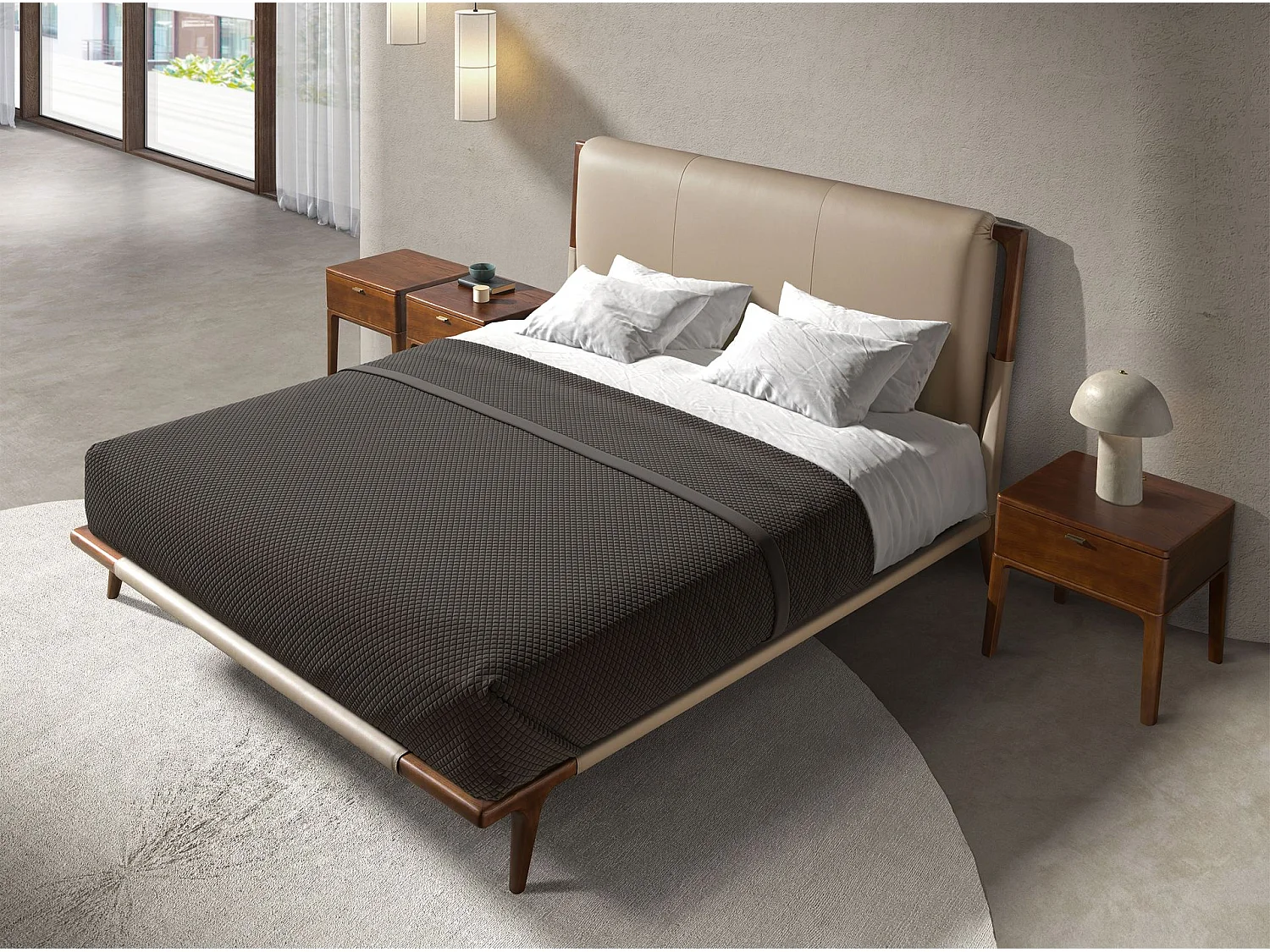 Lit en similicuir couleur vison 7194 ANGEL CERDA