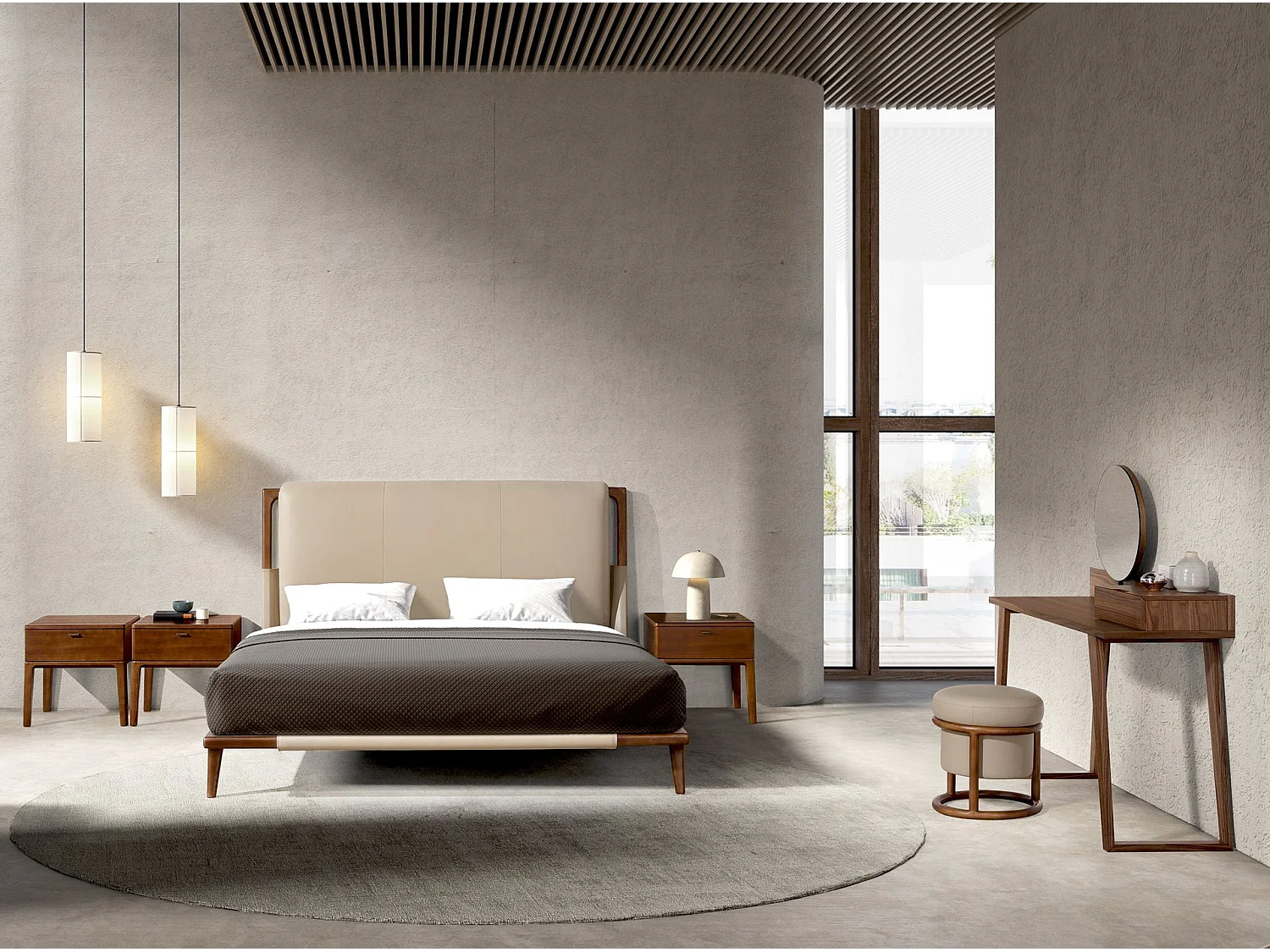 Lit en similicuir couleur vison 7194 ANGEL CERDA