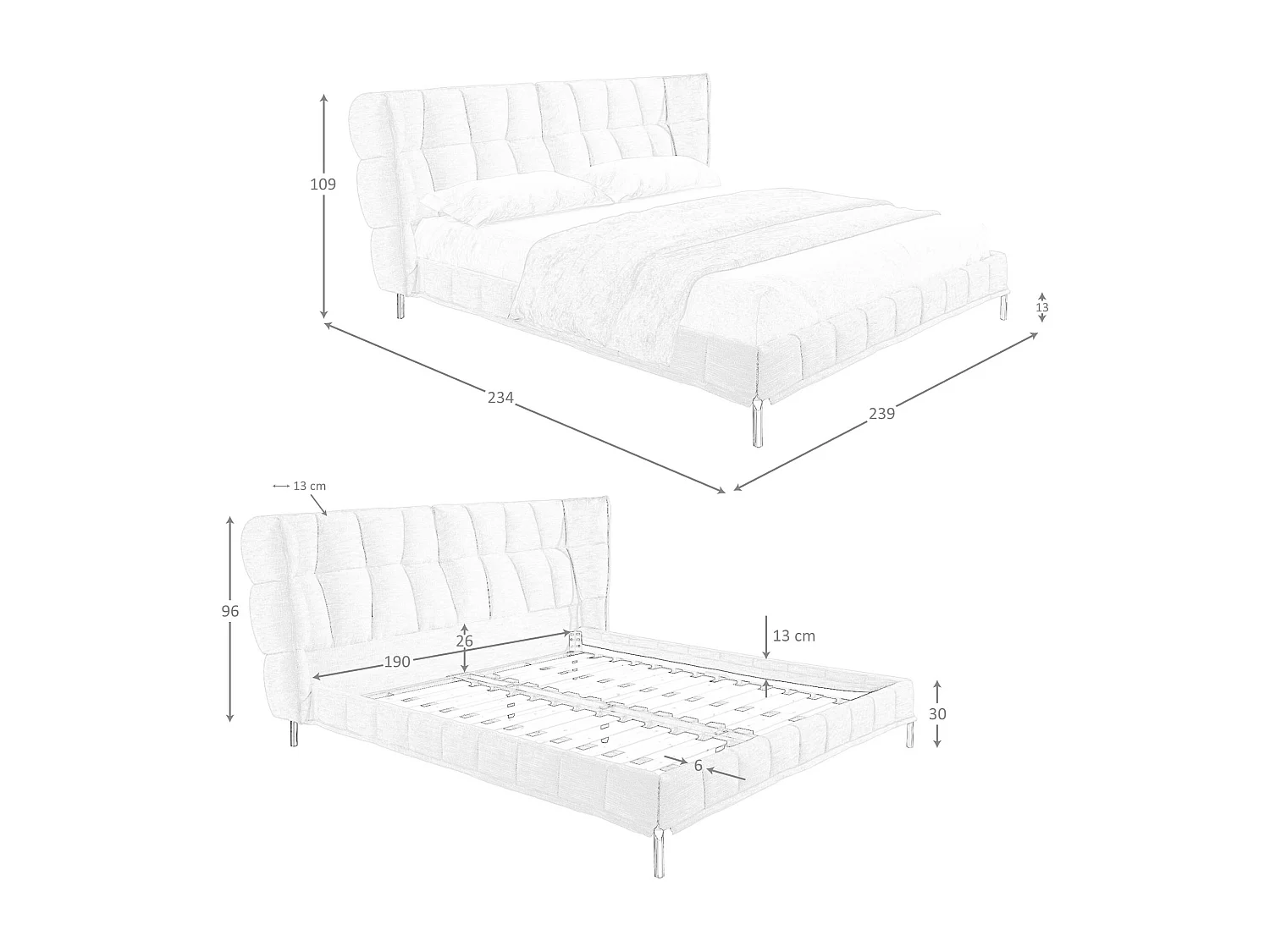 Lit en similicuir couleur vison 7194 ANGEL CERDA