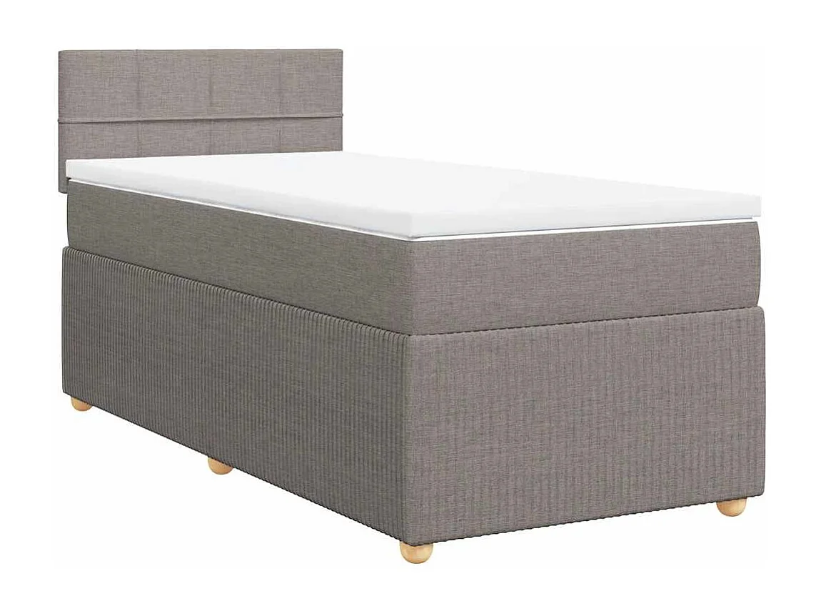 Cama de solteiro | Cama de adulto | Cama com molas/colchão 100x200cm tecido cinza-acastanhado SHL289124