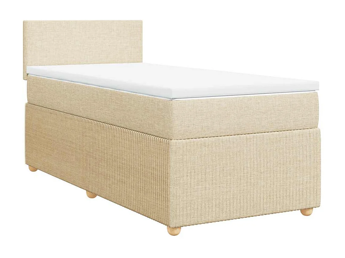 Cama de solteiro | Cama de adulto | Cama com molas/colchão 90x190cm tecido cor creme SHL859430