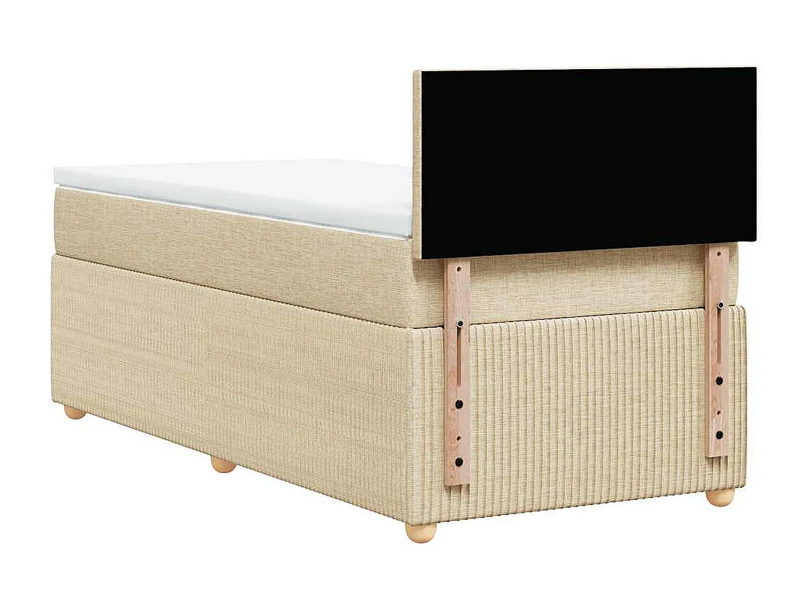 Cama de solteiro | Cama de adulto | Cama com molas/colchão 90x190cm tecido cor creme SHL859430