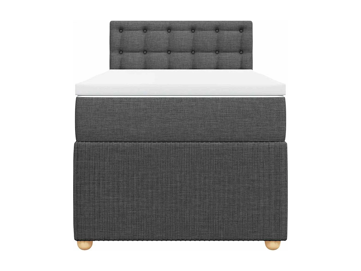 Einzelbett | Bettgestell | Boxspringbett mit Matratze Dunkelgrau 90x200 cm Stoff SHL204465