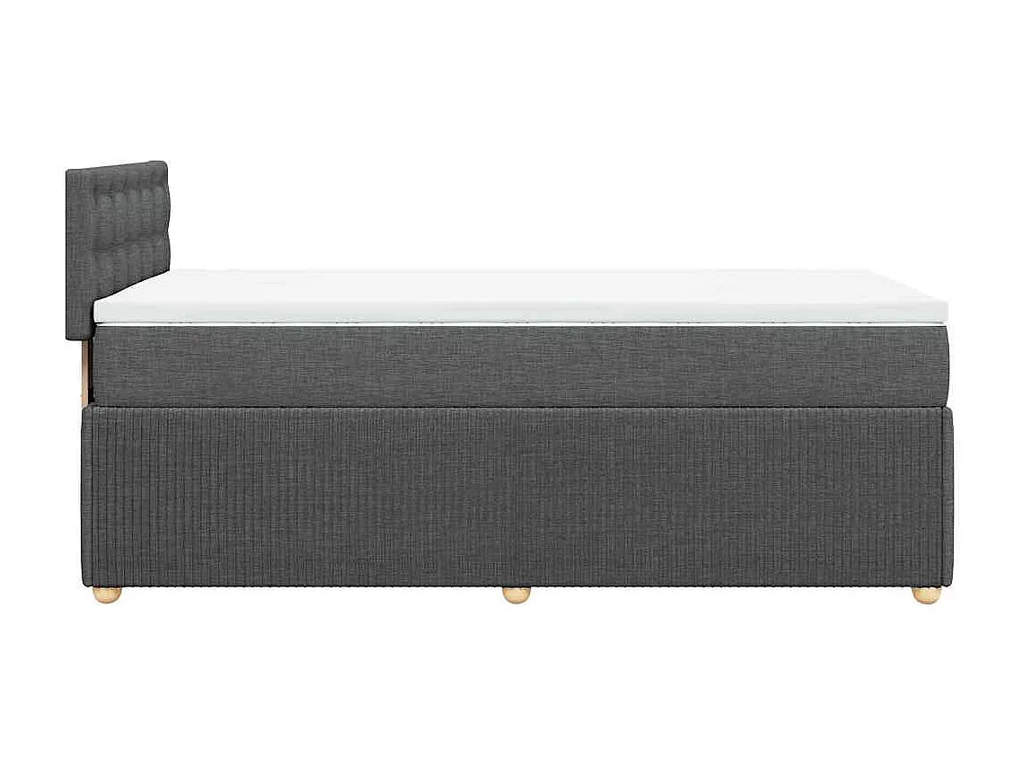 Einzelbett | Bettgestell | Boxspringbett mit Matratze Dunkelgrau 90x200 cm Stoff SHL204465