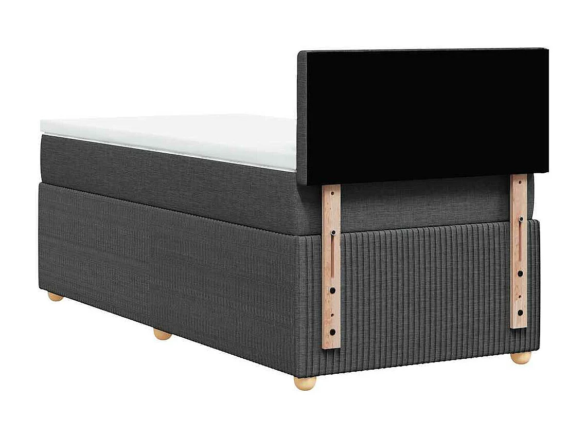 Einzelbett | Bettgestell | Boxspringbett mit Matratze Dunkelgrau 90x200 cm Stoff SHL204465