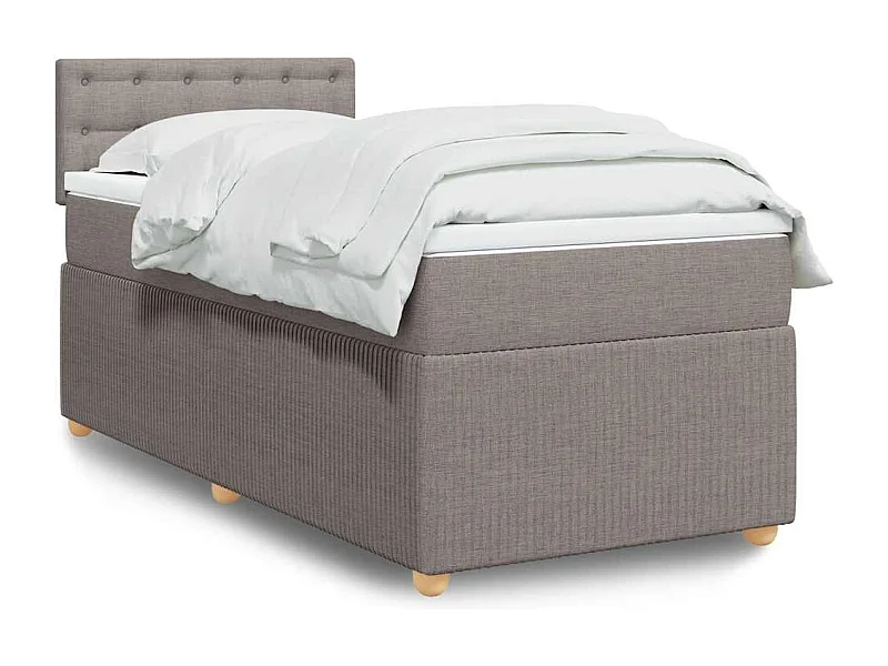 Cama de solteiro | Cama de adulto | Cama com molas/colchão 80x200cm tecido castanho-acinzentado SHL582157