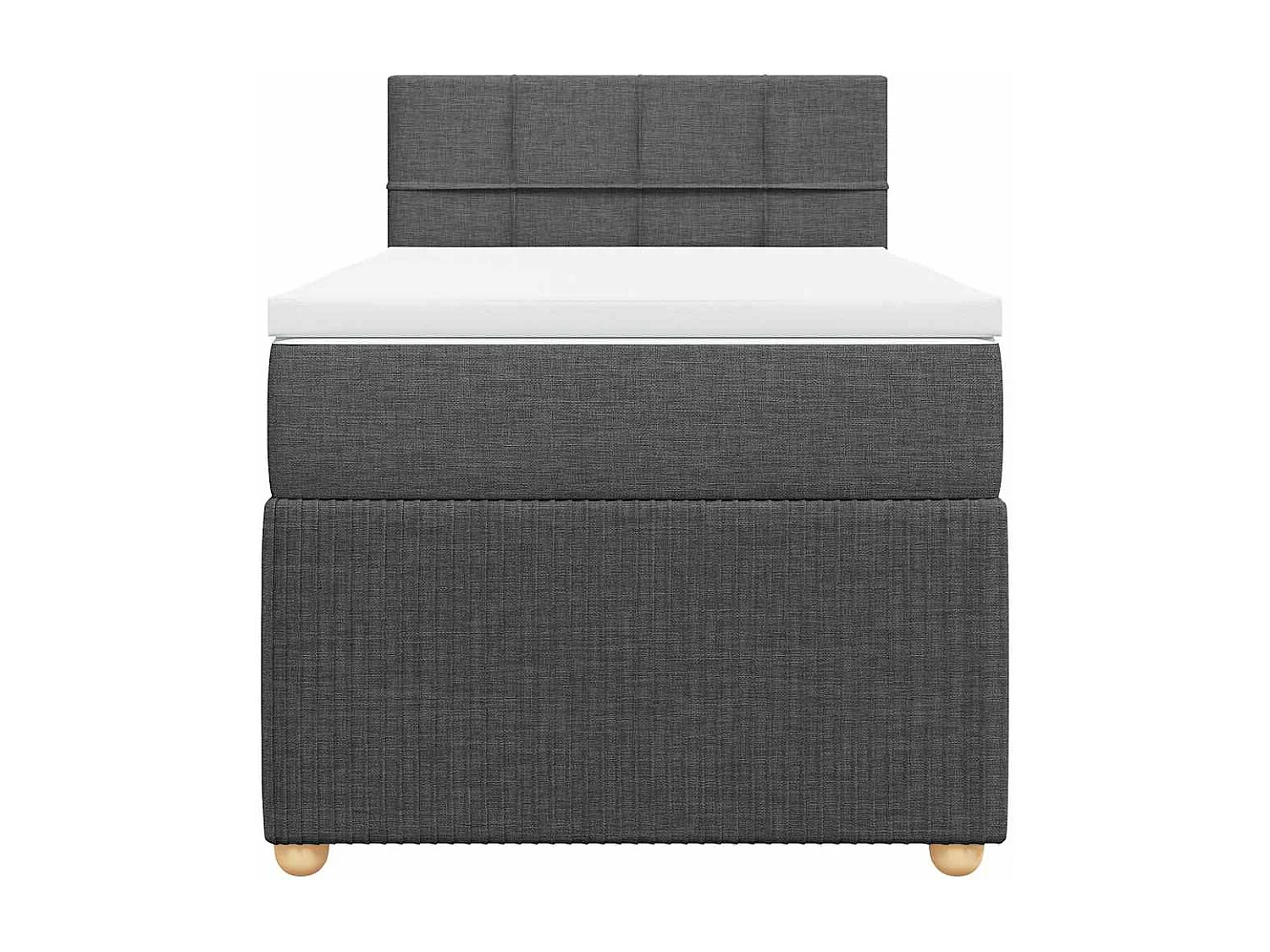 Einzelbett | Bettgestell | Boxspringbett mit Matratze Dunkelgrau 90x200 cm Stoff SHL531402