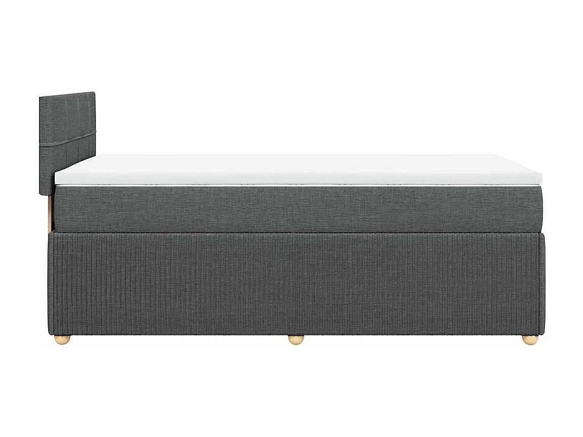 Einzelbett | Bettgestell | Boxspringbett mit Matratze Dunkelgrau 90x200 cm Stoff SHL531402