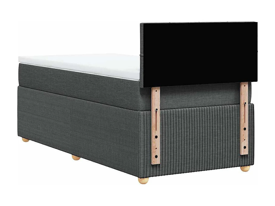Einzelbett | Bettgestell | Boxspringbett mit Matratze Dunkelgrau 90x200 cm Stoff SHL531402
