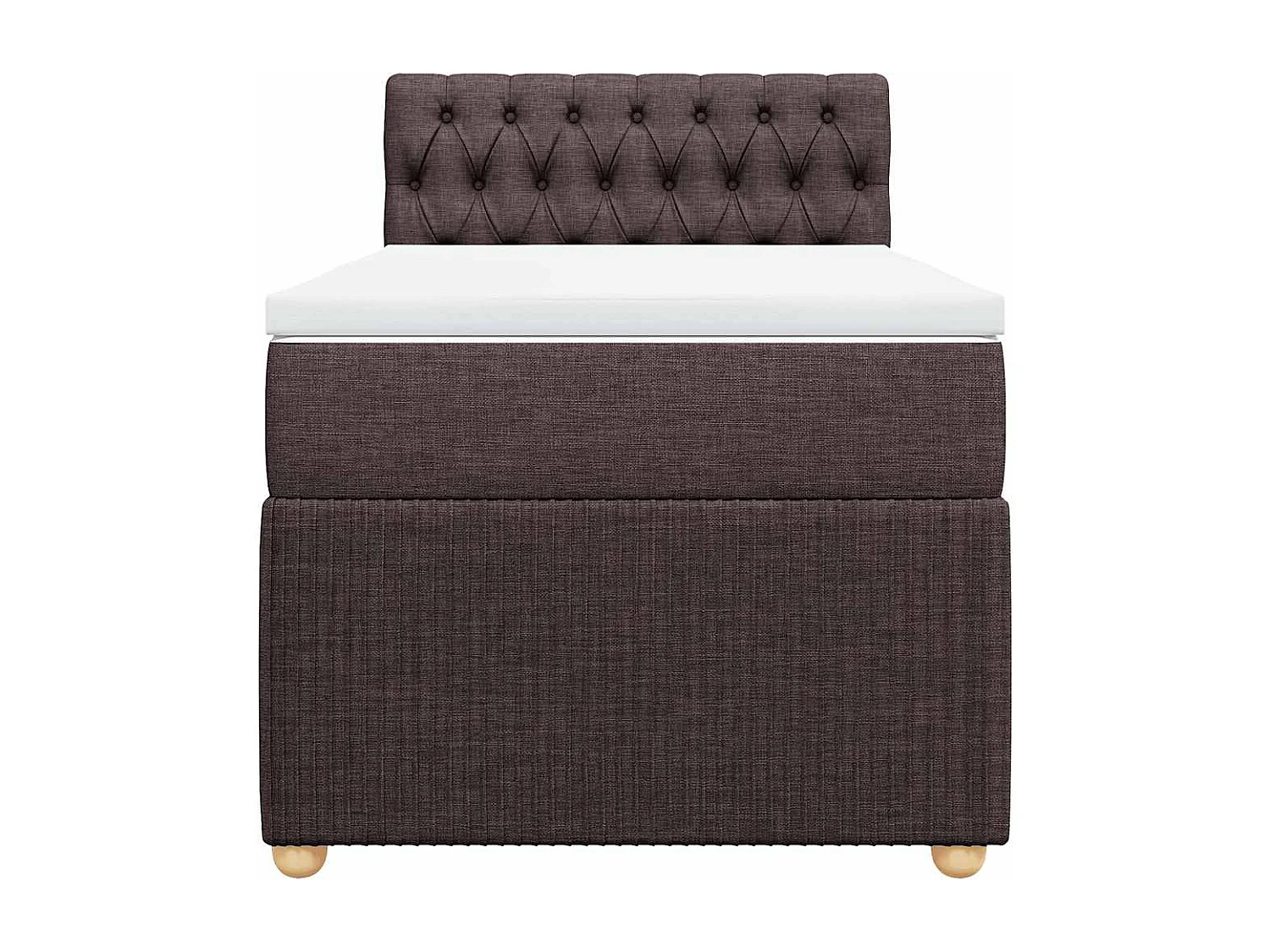 Einzelbett | Bettgestell | Boxspringbett mit Matratze Dunkelbraun 90x200 cm Stoff SHL945253