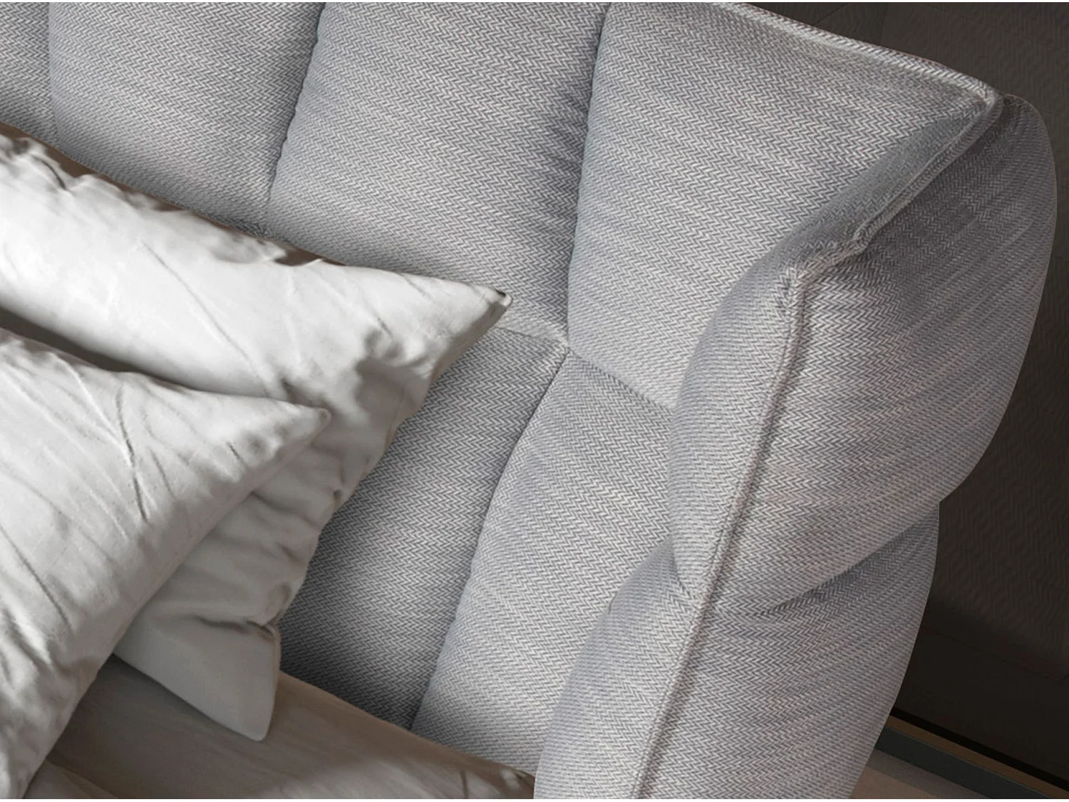 Lit en tissu gris-bleu clair 7211 ANGEL CERDA